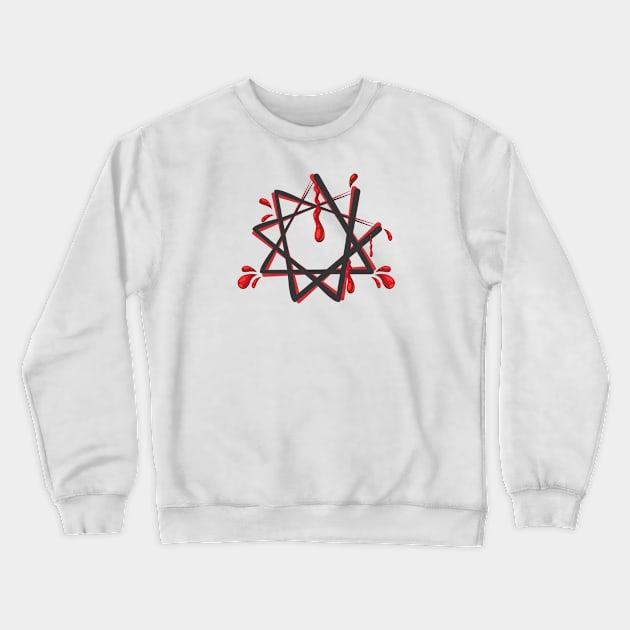 death sign with dripping blood Crewneck Sweatshirt by dodolanlaku